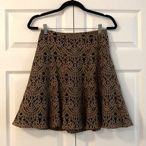 Vintage Anthro! Gorgeous Lace Overlay Skater Skirt